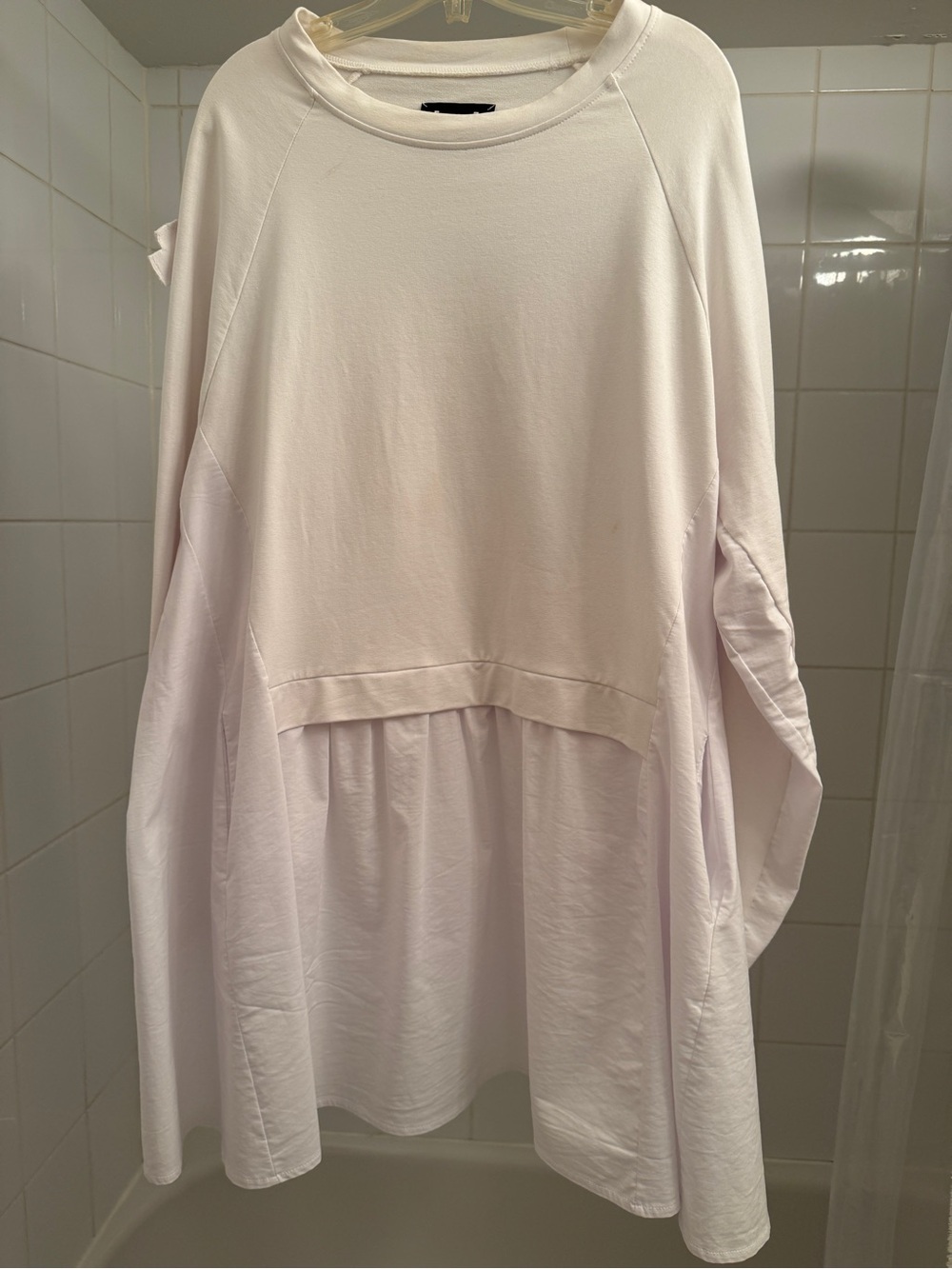 Relaxed White Layered Women's Tunic Top